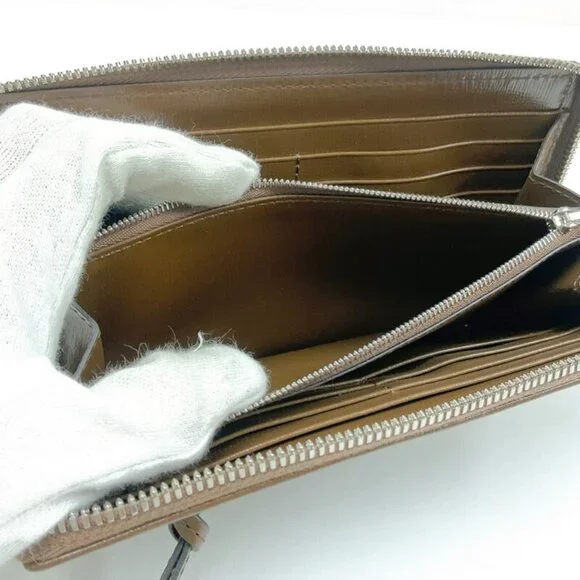 Gucci Wallet GG Canvas Leather Beige Brown - Picture 5 of 8